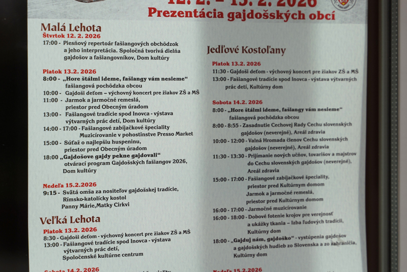 39. Gajdošské fašiangy 2026